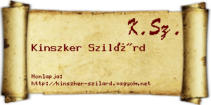 Kinszker Szilárd névjegykártya