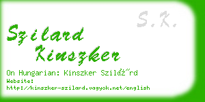 szilard kinszker business card